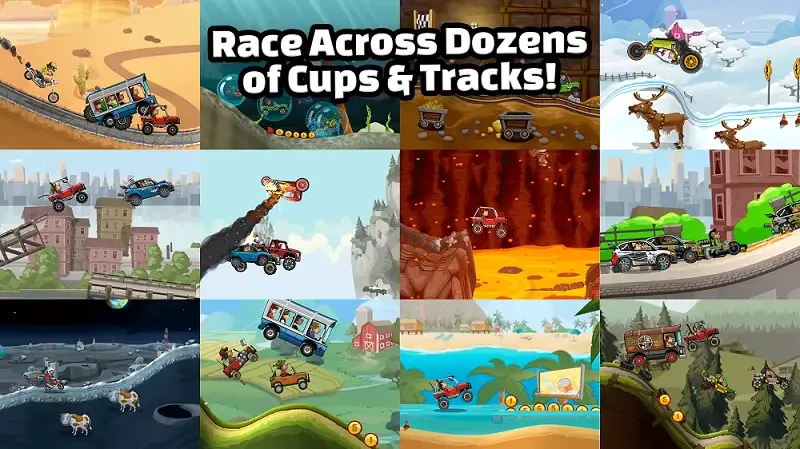 Hill Climb Racing 2 MOD APK v1.59.1 (Uang tak terbatas/Buka semua kendaraan) 2
